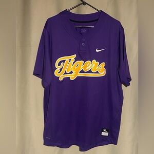 LSU Nike Dri-Fit Purple 2 Button jersey XL
